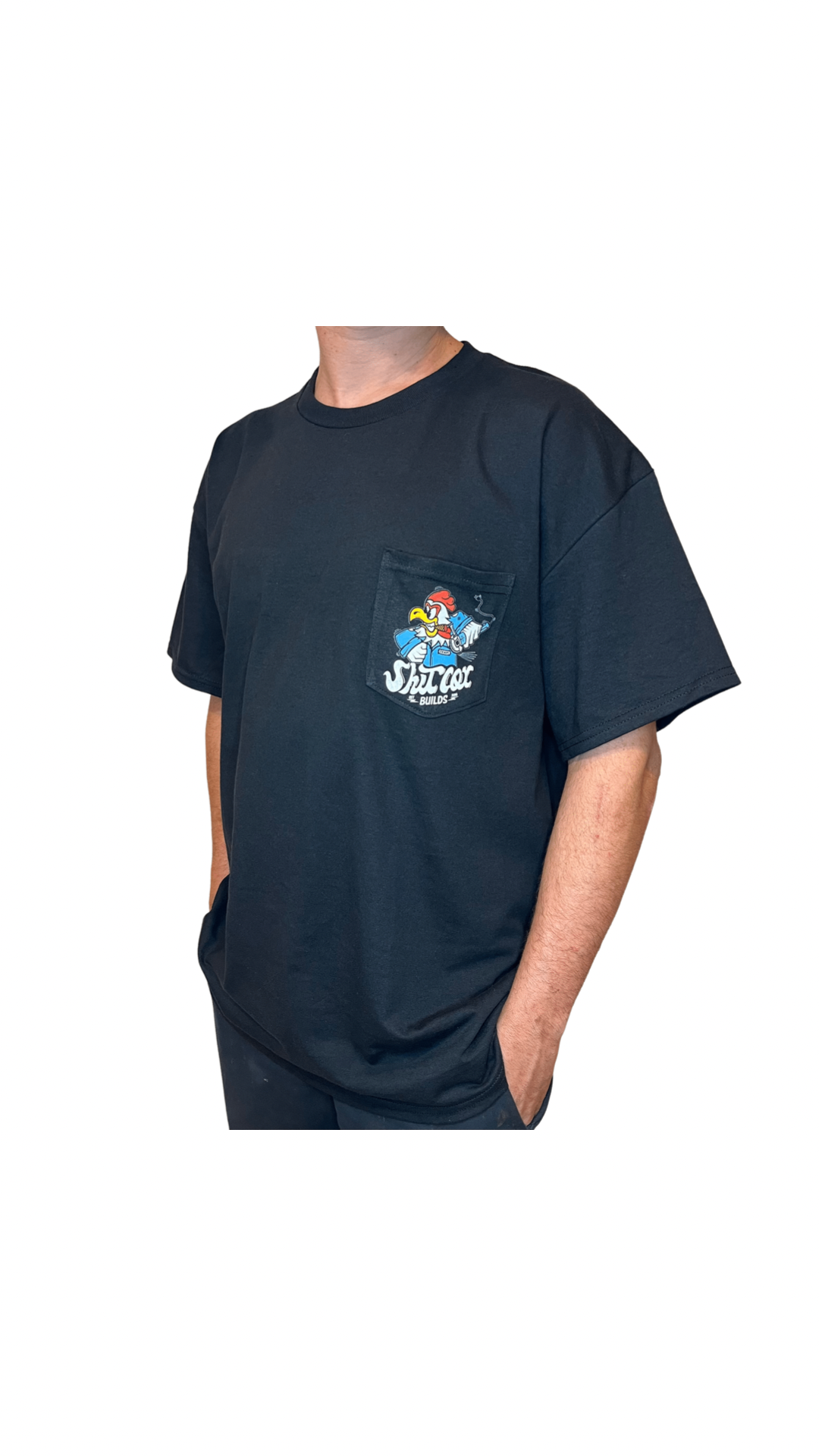 SHITCOXBUILDS POCKET TEE- BLACK