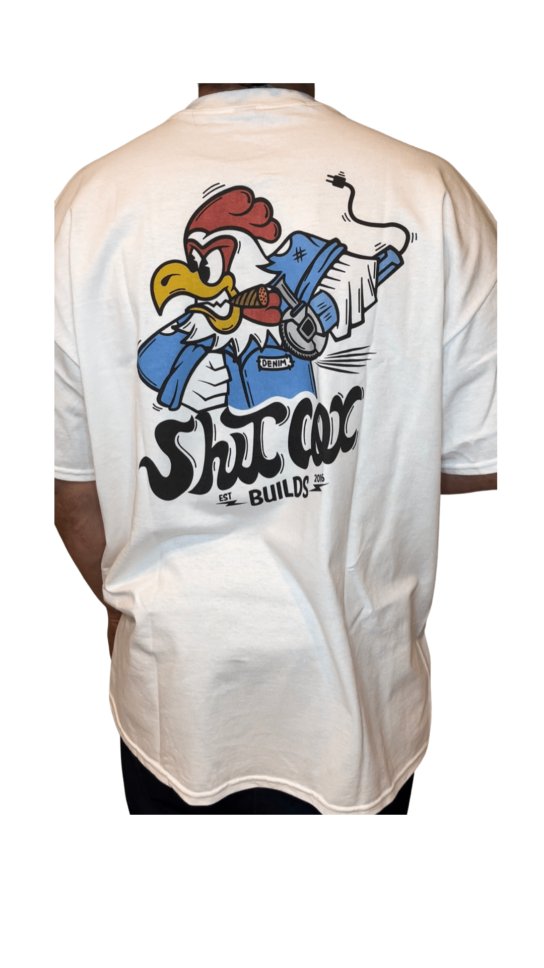 SHITCOXBUILDS POCKET TEE- WHITE